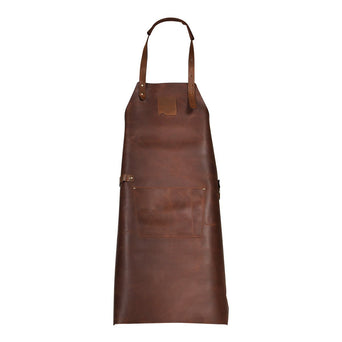 Mr. Smith Leren Schort Bruin Pocket 955050 - BOSKA Mr Smith Apron Brown Pocket