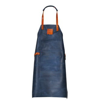 Mr. Smith Leren Schort Blauw Pocket 955054 - BOSKA Mr Smith Apron Blue Pocket