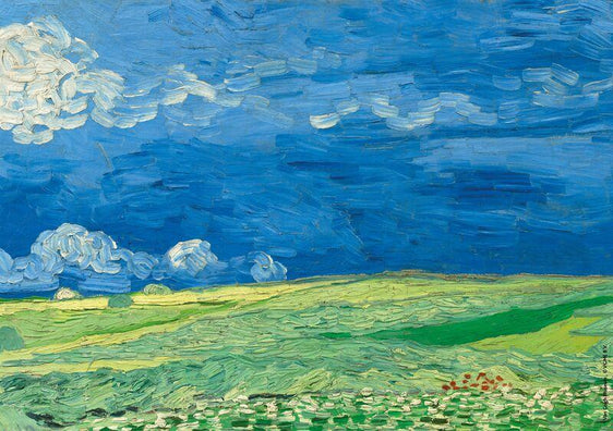 BOSKA Kaasset Mini Van Gogh - Korenveld onder onweerslucht - Kaasset met keramieken handvat met het schilderij ‘Korenveld onder onweerslucht’