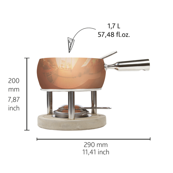 Fondueset Koper - 1,7 L