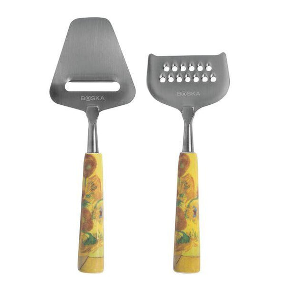 BOSKA Kaasset Mini Van Gogh - Zonnebloemen - Mini kaasset gemaakt met een keramieken handvat - vooraanzicht